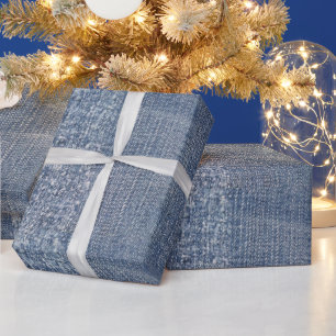 Jeansblauer Jeansdruck Geschenkpapier