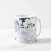 Jeansblumen-Patchwork, nahtloses Muster. Kaffeetasse (VorderseiteRechts)