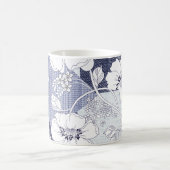 Jeansblumen-Patchwork, nahtloses Muster. Kaffeetasse (Mittel)