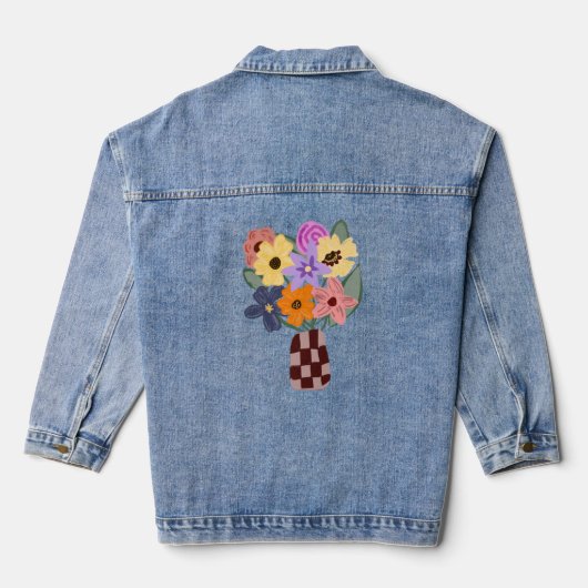 Jeansjacke mit floralem Design (Rückseite)