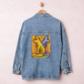 Jeansjacke mit floralen Katzen Bleistift Kunst (Hangar)