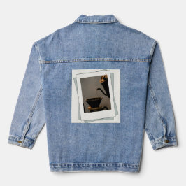 Jeansjacke mit Teeeillustration