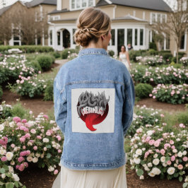 Jeansjacke von hinten und vorne gezeigt