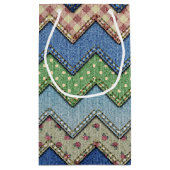 Jeansstoff-Patchwork-Muster-Geschenkbeutel Kleine Geschenktüte (Rückseite)