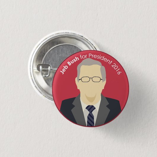 Jeb Bush 2016 für Präsidenten Support Button (Vorne & Hinten)