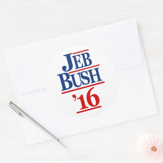 Jeb Bush 2016 Runder Aufkleber (Umschlag)