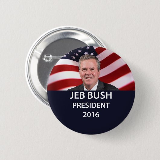 Jeb Bush-Präsident 2016 Knopf Button (Vorne & Hinten)