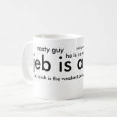 jeb ist eine Verwirrungs-Tasse Kaffeetasse (Vorderseite Links)