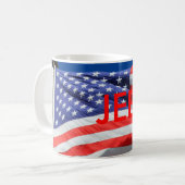 Jeb Running President USA, American Flag, Tasse (Vorderseite Links)