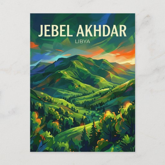 Jebel Akhdar, Grüne Berge Libyen Postkarte (Vorderseite)