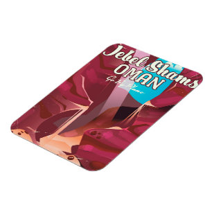 Jebel Shams, Oman Vintage Reiseplakat. Magnet