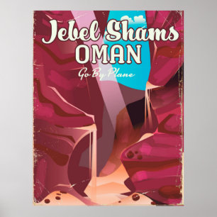 Jebel Shams, Oman Vintage Reiseplakat. Poster