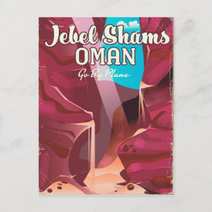Jebel Shams, Oman Vintage Reiseplakat. Postkarte