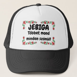 JEBIGA Többet mond minden szónál! fekete mici Truckerkappe