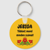 JEBIGA Többet mond minden szónál! sárga kulcstartó Schlüsselanhänger (Vorderseite)
