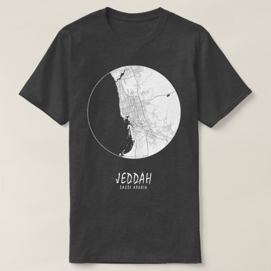 Jeddah Makkah Saudi Arabien Stadtplan Vollmond T-Shirt (Design vorne)