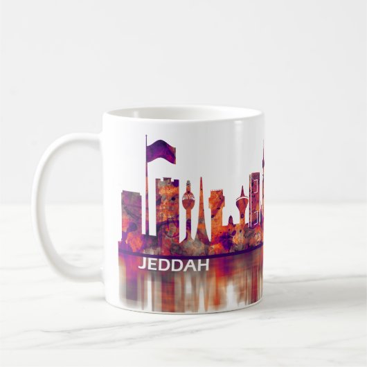 Jeddah Saudi Arabia Skyline Kaffeetasse (Links)