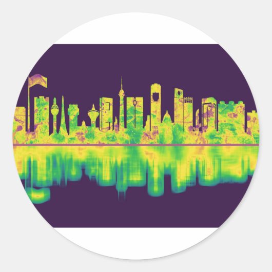 Jeddah Saudi Arabia Skyline Runder Aufkleber (Vorderseite)