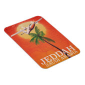 Jeddah Saudi-Arabien Vintage Karte Reiseplakat. Magnet (Rechte Seite)