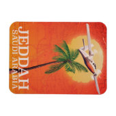 Jeddah Saudi-Arabien Vintage Karte Reiseplakat. Magnet (Horizontal)