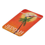 Jeddah Saudi-Arabien Vintage Karte Reiseplakat. Magnet (Linke Seite)