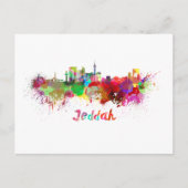 Jeddah Skyline in Aquarellfarbe Postkarte (Vorderseite)