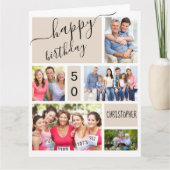 Jede 5-jährige Foto Collage Stone Custom Geburtsta Karte (Vorderseite)