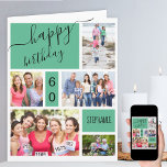 Jede 5-jährige Fotocollage Jade Personalisiert Geb Karte<br><div class="desc">Personalisierte Geburtstagskarte für jedes Alter. Die Fotovorlage steht Ihnen zur Verfügung, 5 Ihrer Lieblings-Fotos sowie den Namen und das Alter des Geburtstags hinzuzufügen. Im Inneren lautet die Karte "wünscht euch einen tollen Geburtstag" und ihr habt auch die Möglichkeit, eure eigene Nachricht hinzuzufügen, abzumelden und Namen zu nennen. Dieses Design hat...</div>