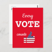Jede Abstimmung zählt die Stimmen der USA Postkarte (Vorne/Hinten)