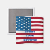 Jede Abstimmung zählt! - Sq. Magnet (Vorderseite/Rückseite)