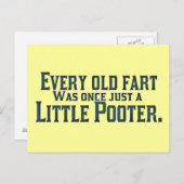 Jede alte Furz war einmal nur ein kleiner Pooter Postkarte (Vorne/Hinten)