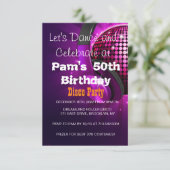 Jede Altersdisko Geburtstagsparty Einladung (Stehend Vorderseite)