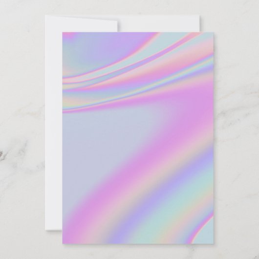 JEDE ALTERSJAHRE Y2K-Irisierter RegenbogenGeburtst Einladung (Rückseite)