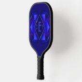 Jede anfängliche monogram Letter Blue Geometric Di Pickleball Schläger (Links)