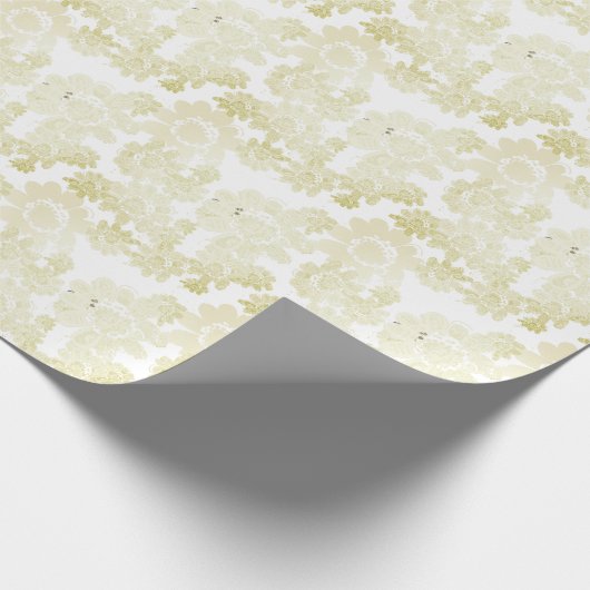 Jede Anlässe Weiß auf weißem Blumenpapier Geschenkpapier (Ecke)