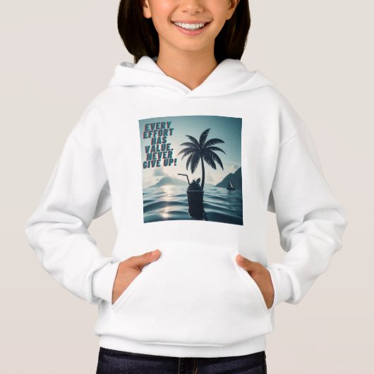 Jede Anstrengung muss nie aufgeben Hoodie (Vorderseite)