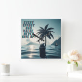 Jede Anstrengung muss nie aufgeben Quadratische Wanduhr (Zuhause)