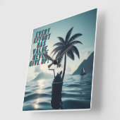 Jede Anstrengung muss nie aufgeben Quadratische Wanduhr (Winkel)