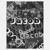 Jede Art von Name Street Look Black & White Fleecedecke (Vorderseite)