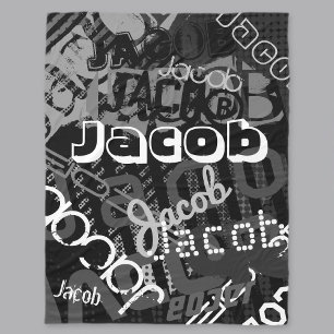 Jede Art von Name Street Look Black & White Fleecedecke