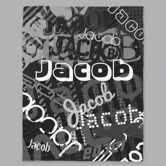 Jede Art von Name Street Look Black & White Fleecedecke