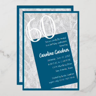 Jede beliebige Zahl zum Geburtstag einer Farbe mit Folieneinladung