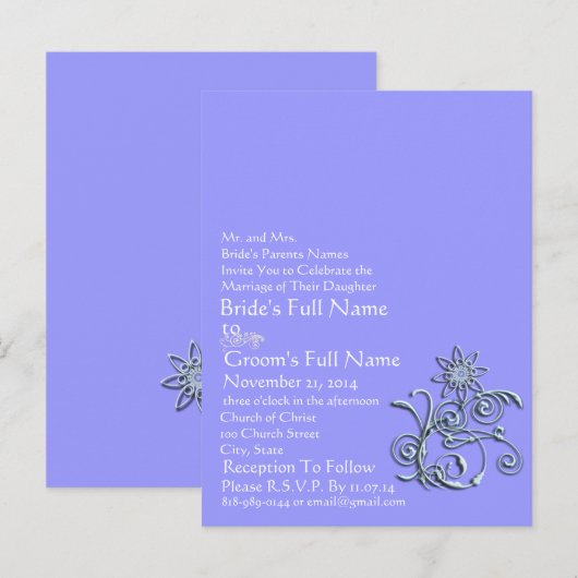 Jede benutzerdefinierte Farbe Periwinkle Blue Flor Postkarte (Vorne/Hinten)