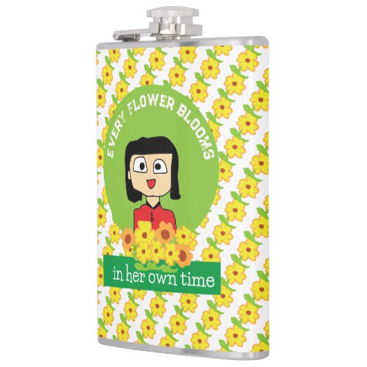 jede Blume blüht in ihrer eigenen Zeit Flachmann (Links)