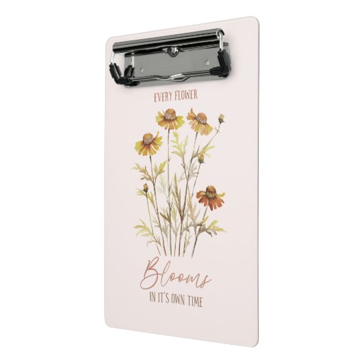 Jede Blume blüht in ihrer eigenen Zeit - rustikale Mini Klemmbrett (Gewinkelt2)