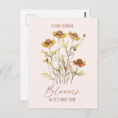 Jede Blume blüht in ihrer eigenen Zeit - rustikale Postkarte (Vorne/Hinten)
