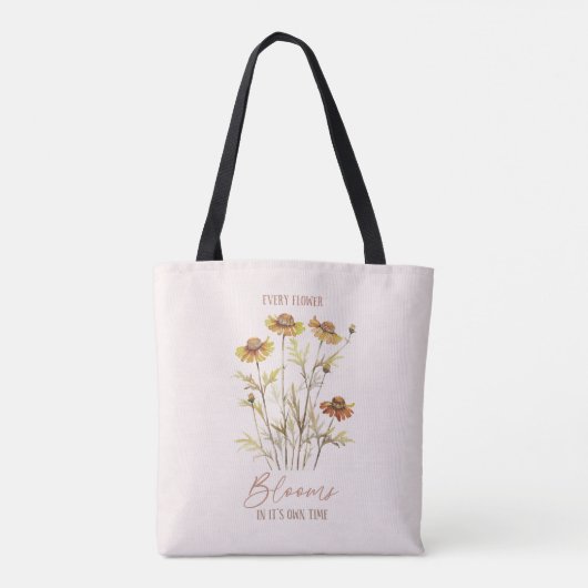 Jede Blume blüht in ihrer eigenen Zeit - rustikale Tasche (Rückseite)