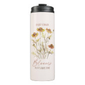 Jede Blume blüht in ihrer eigenen Zeit Thermosbecher (Vorderseite)