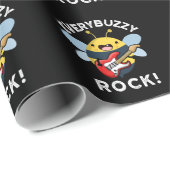 Jede Buzzy Rock Funny Music Biene Pun Dark BG Geschenkpapier (Rolleneckpunkt)