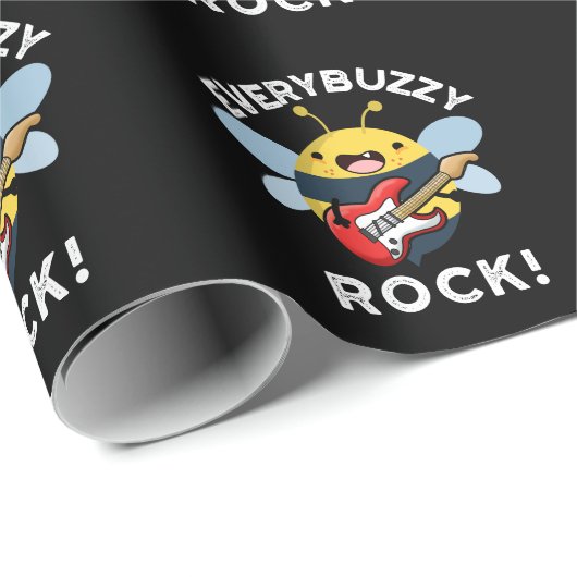 Jede Buzzy Rock Funny Music Biene Pun Dark BG Geschenkpapier (Rolleneckpunkt)